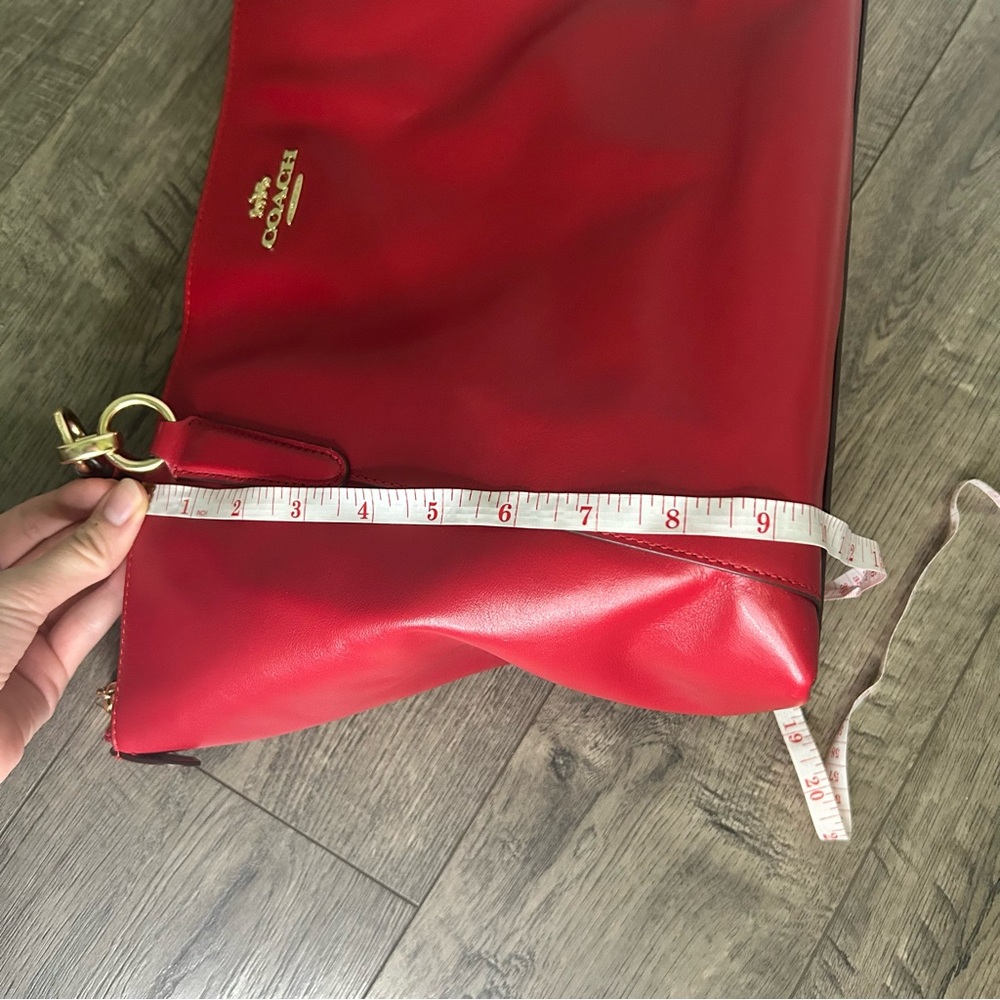 Coach Cherry Red Leather Tote - Picture 6 of 7